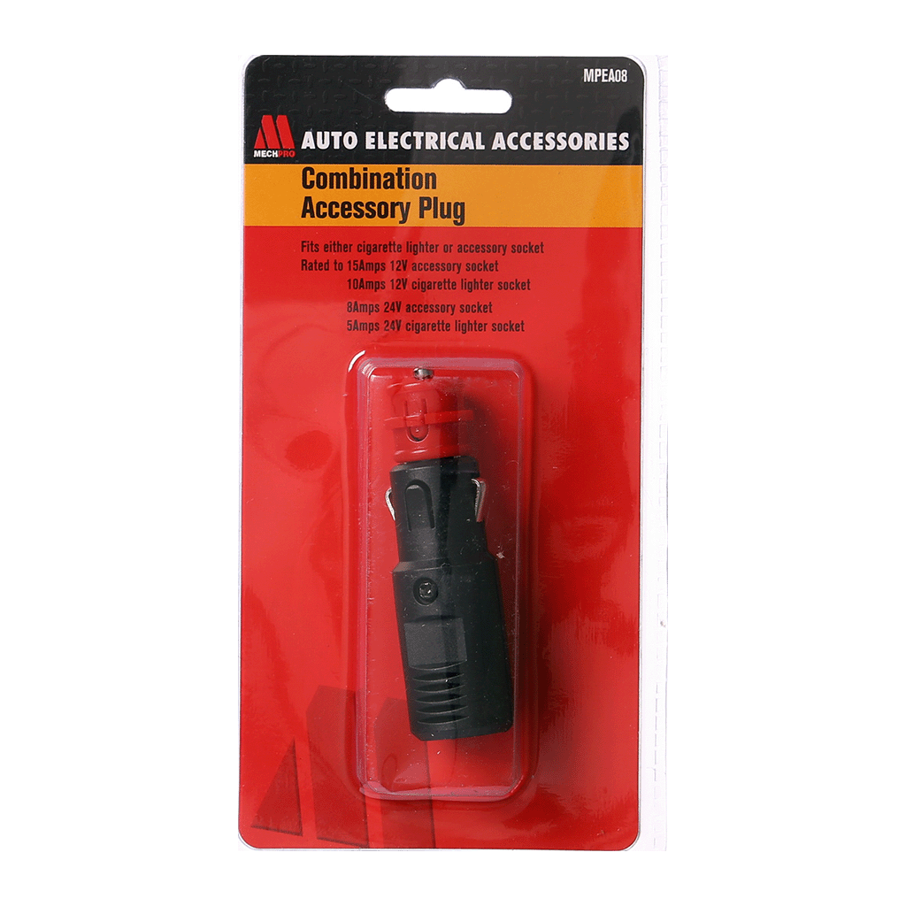 Mechpro Combination Accessory Plug 8A/15A 12V/24V 10A/5A 12V/24V C/Lighter Socket MPEA08