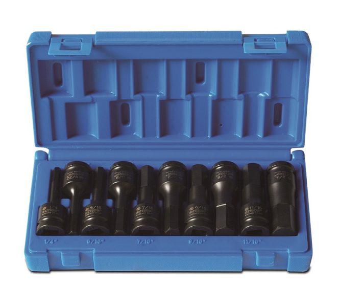 Action Hex Impact Socket Set 1/2"" Drive 10 Piece SAE 648221001