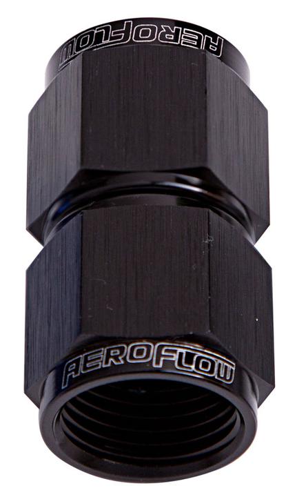 Aeroflow AF131-10BLK Straight Female Flare -10AN Black Swivel Coupler