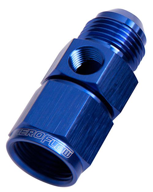 Aeroflow AF140-08 Straight Female - Male -8AN Blue With 1/8"" Npt Port