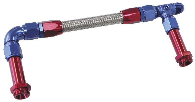 Aeroflow AF160-08 Holley Dual Inlet Rail -8AN Blue Suits 2X Metering Blocks