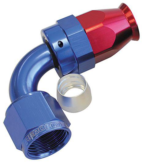Aeroflow AF203-06D Alloy 90 Deg Hose End -6AN Blue Full Swivel Suits Teflon AF203-06D