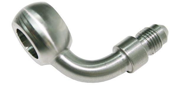 Aeroflow AF313-03 -3AN 90Deg Banjo 10mm 3/8 Stainless Male -3an