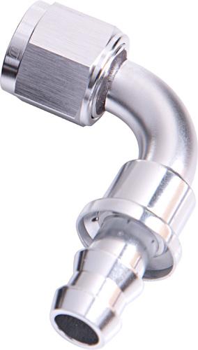 Aeroflow AF403-08S 90 Deg Push Lock End -8AN Silver No Clamp Required AF403-08S