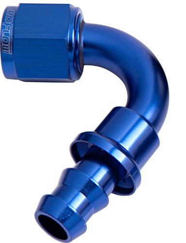 Aeroflow AF404-06 120 Deg Push Lock End -6AN Blue No Clamp Required AF404-06