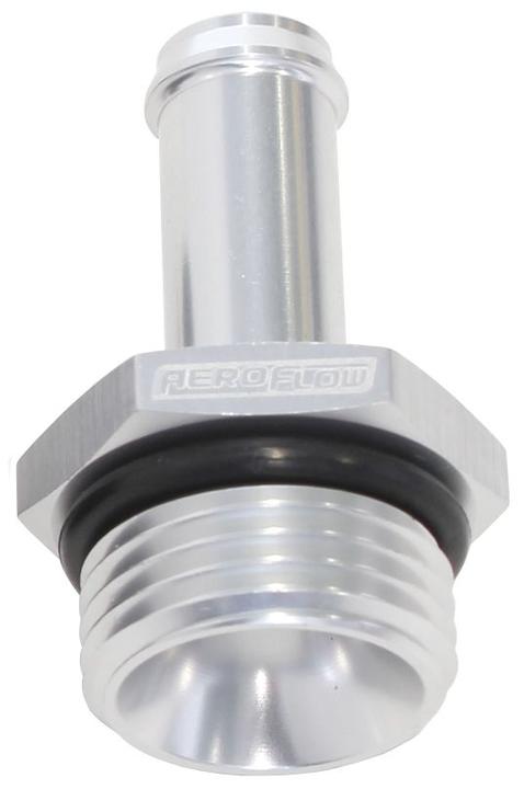 Aeroflow AF414-06-05S -6ORB To 5/16"" Push On Barb Silver