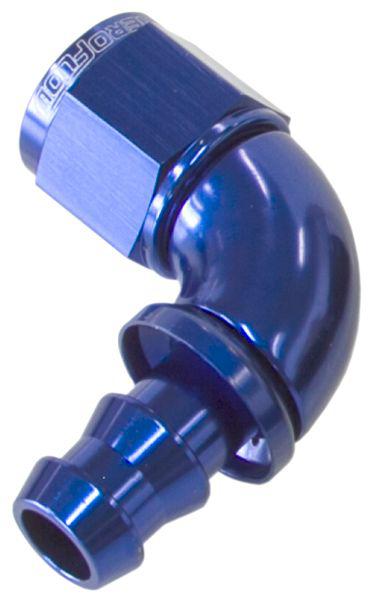 Aeroflow AF513-08 -8AN 90 Blue Full Flow Push Lock AF513-08