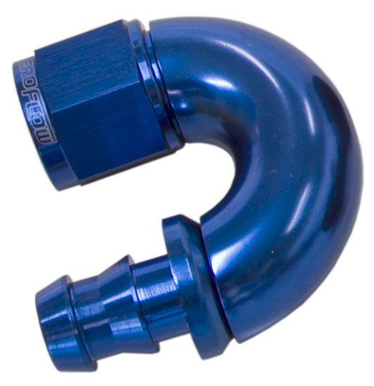 Aeroflow AF516-06 -6AN 180 Blue Full Flow Push Lock AF516-06