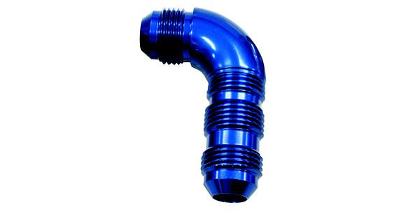 Aeroflow AF533-06 90 Deg Bulkhead -6AN Full Flow Blue No Restriction Nut Seper AF533-06