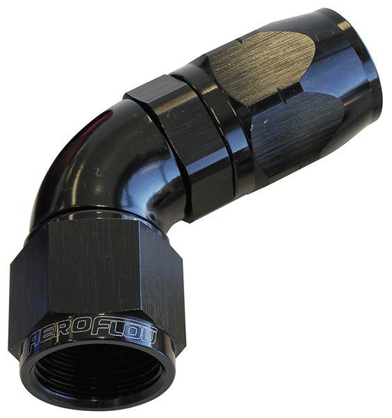 Aeroflow AF558-12BLK Alloy 60 Deg Hose End -12AN Black Cutter Style Full Flow AF558-12BLK
