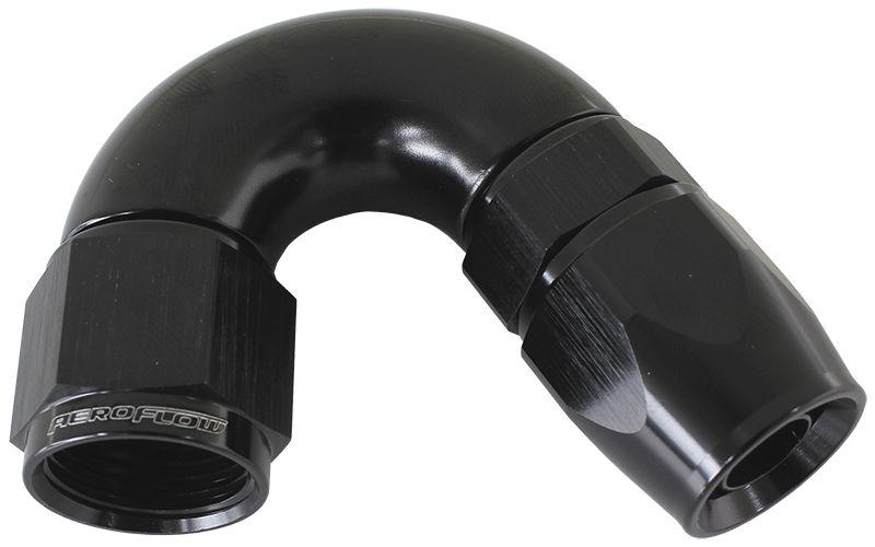 Aeroflow AF575-06DBLK 150 Deg -6AN Full Flow Teflon Hose End Black 1 Piece Fullflo AF575-06DBLK