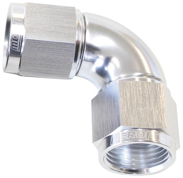 Aeroflow AF583-08S -8AN 90 Deg Swivel Coupler Silver Billet Full Flow 1 Piec AF583-08S