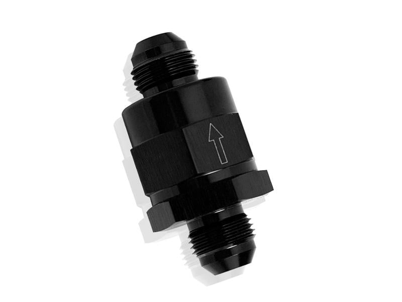 Aeroflow AF612-06BLK Check Valve Inline -6AN Black / One Way Valve