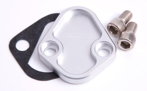 Aeroflow AF64-2027S Billet Fuel Pump Block Off Silver Fits Chry BBC SBF BBF