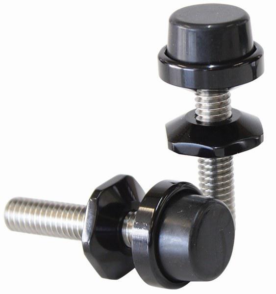 Aeroflow AF64-4101BLK Universal Billet Bonnet / Hood Adjusters 5/16""Unc Thread Pair