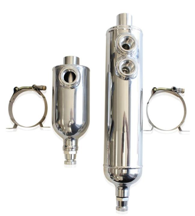 Aeroflow AF77-1017 Universal Breather Tank F/Male 2x -12ORB 13"" X 3"" Polished