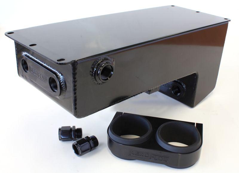 Aeroflow AF77-1044BLK Dual Fuel Pump Under Car Surge Tank Black 4.75L Capacity