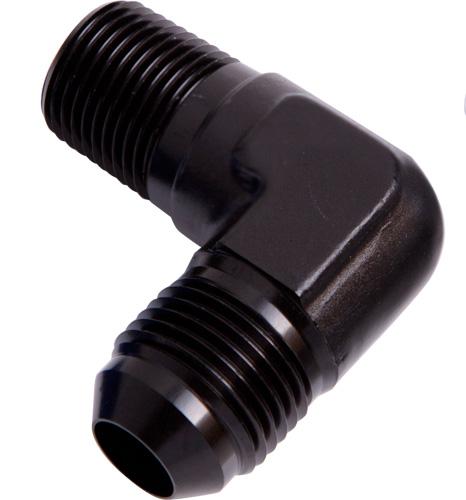 Aeroflow AF822-08BLK Male 90Deg 3/8"" Npt To -8AN Black