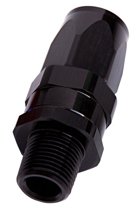 Aeroflow AF830-08-06BLK Male 3/8"" Npt Straight To -8AN Black Full Swivel Straight