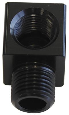 Aeroflow AF896-02BLK 90Deg Male To F/Male 1/8"" Black Adapter Tight Radius