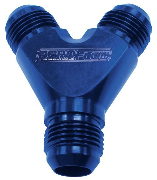 Aeroflow AF930-08-08 Y Block -8AN Blue 3x -8AN Male
