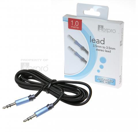 Aerpro 3.5mm to 3.5mm Stereo Lead Aluminium 1m Nylon ADM135A