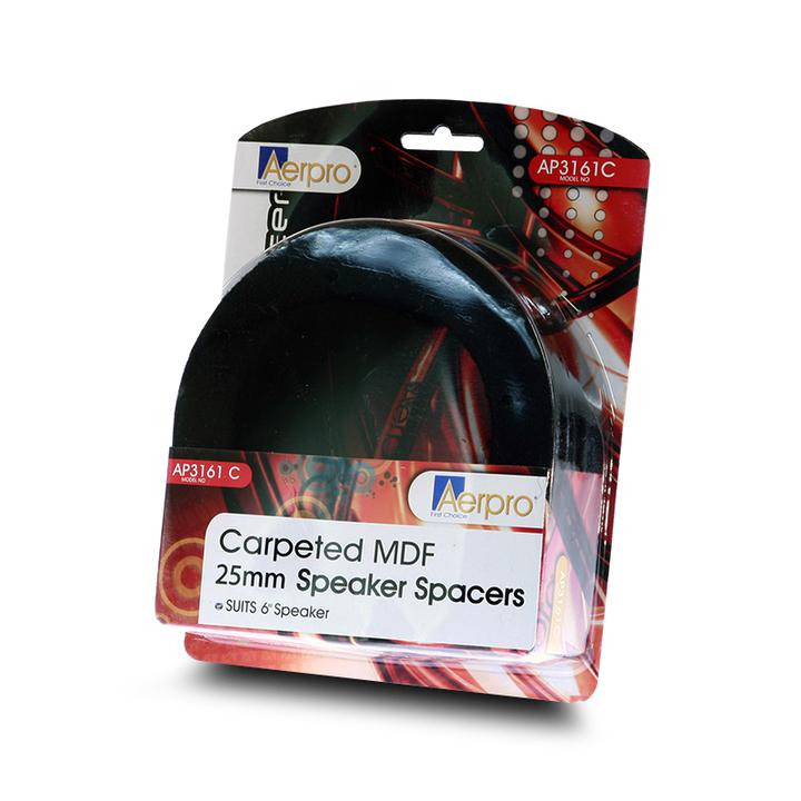 Aerpro Speaker Spacers 6" MDF Pair Black Carpet