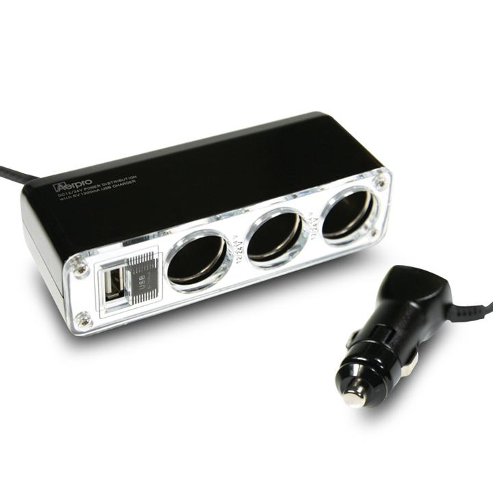 Aerpro 12/24V Triple Sockets w/ USB Port Charger APL3USB