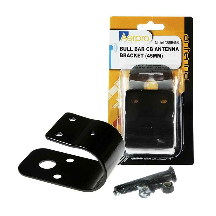 Aerpro Bull Bar CB Antenna Bracket Stainless Steel 45mm Black CBBB45B