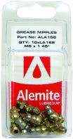Alemlube 1/8in. NPT 45 Deg Grease Nipples Pack of 10 ALA138