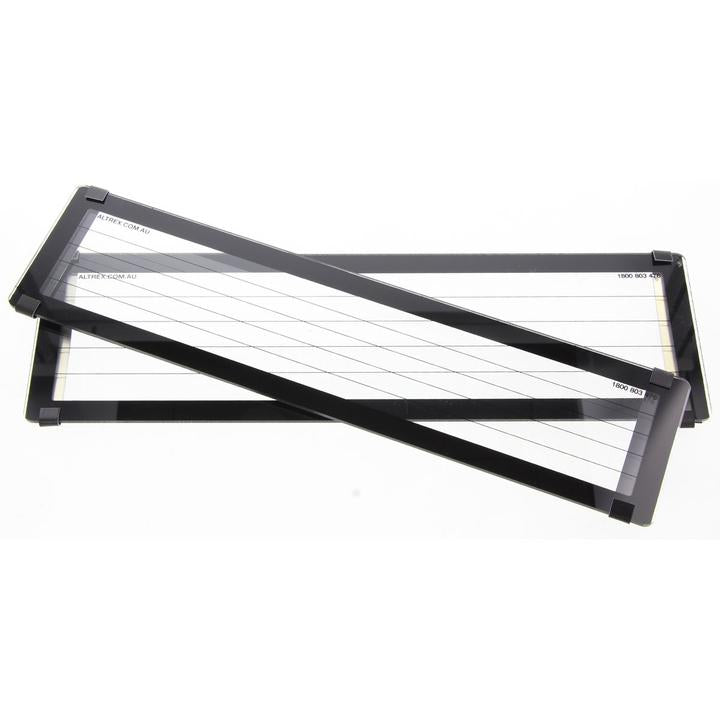 Altrex Number Plate Covers Black With Lines Premium Combination Metal Clips