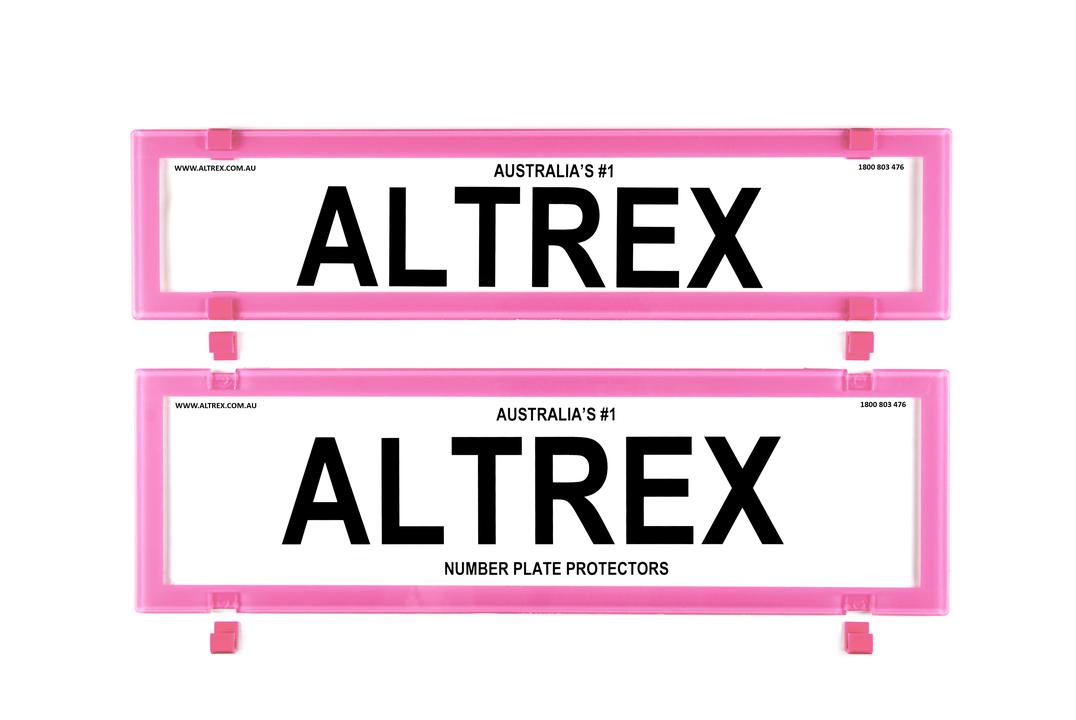 Altrex Number Plate Cover 6 Figure Pink Without Lines Premium Combination NSW SA