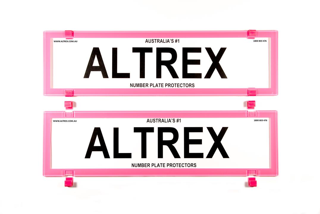 Altrex Number Plate Cover 6 Figure Pink Without Lines Dual Slimline