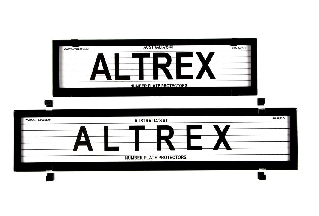 Altrex Number Plate Cover 6 Figure Black With Lines European Slimline Combination