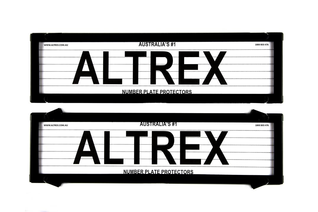 Altrex Number Plate Cover 6 Figure Black With Lines Premium Dual Back NSW