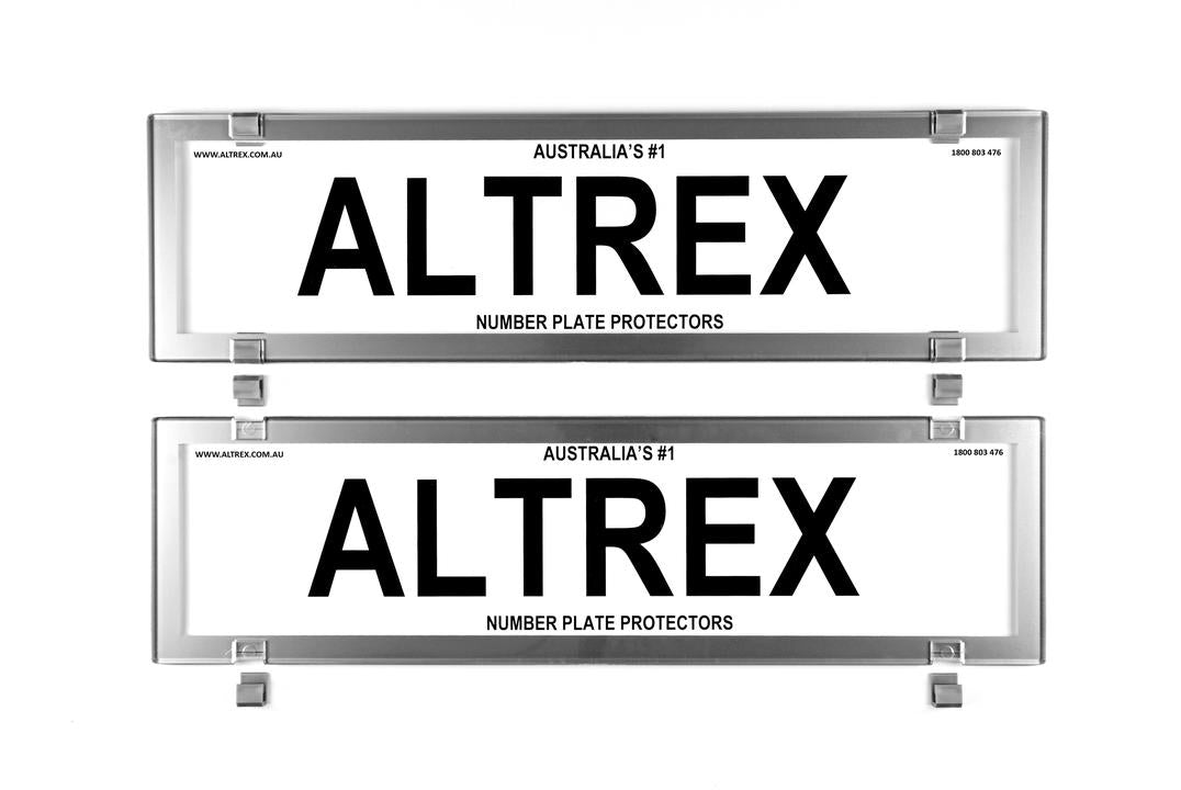 Altrex Number Plate Cover 6 Figure Chrome Style Without Lines Dual Slimline
