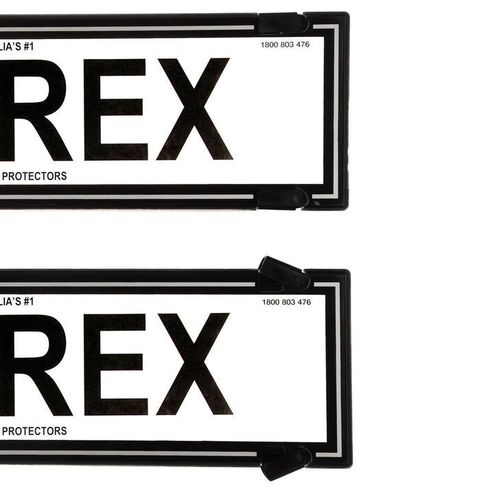 Altrex Number Plate Covers Black Without Lines & Silver Line in Border Slimline