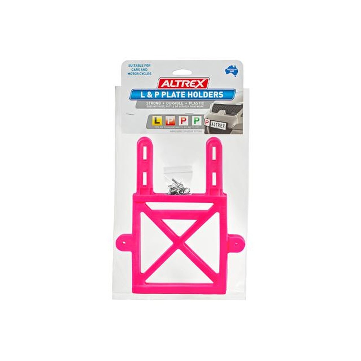 Altrex L & P Plate Holder Probationary/Learner Permit Plate Holder Pink