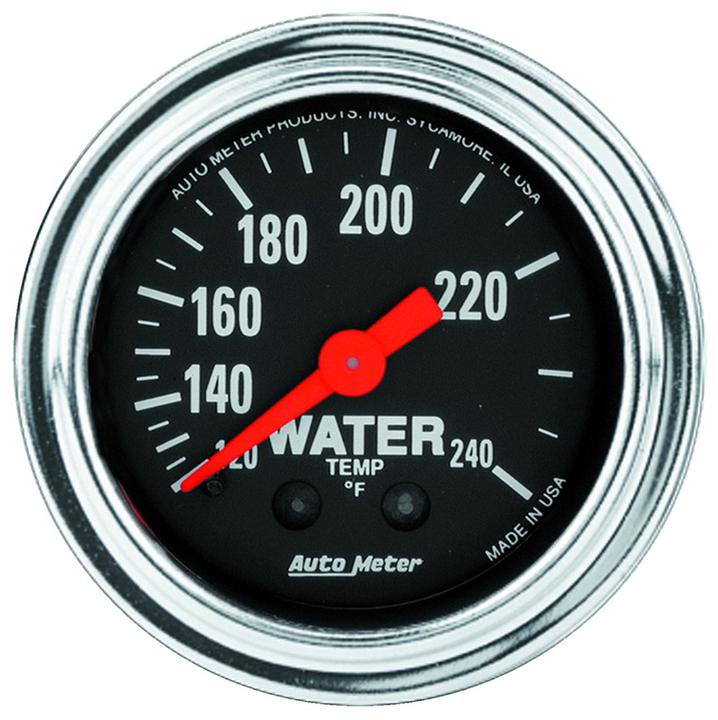 Autometer Trad Chrome 2-1/16in Water Temp Gauge 120-240F Mechanical AU2432