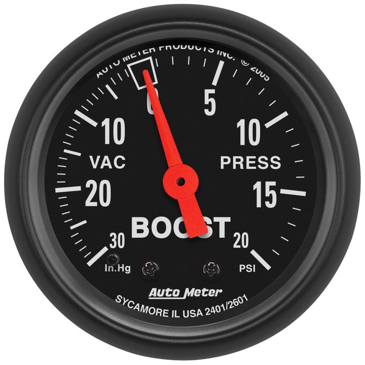 Autometer Z-Series 2-1/16in Boost/Vacuum Gauge 30in/Hg 20PSI Mechanical AU2601
