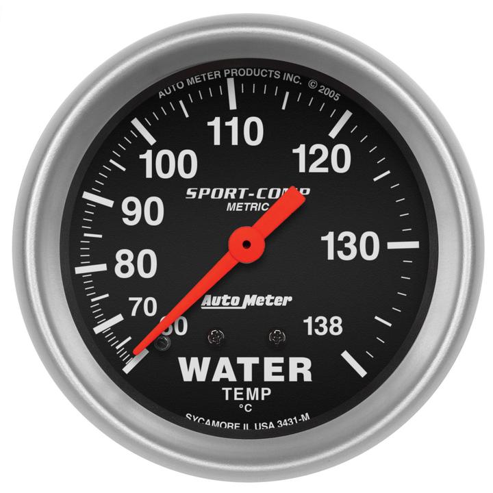 Autometer Sport-Comp 2-5/8in Water Temp Gauge 60-138C Mechanical AU3431-M