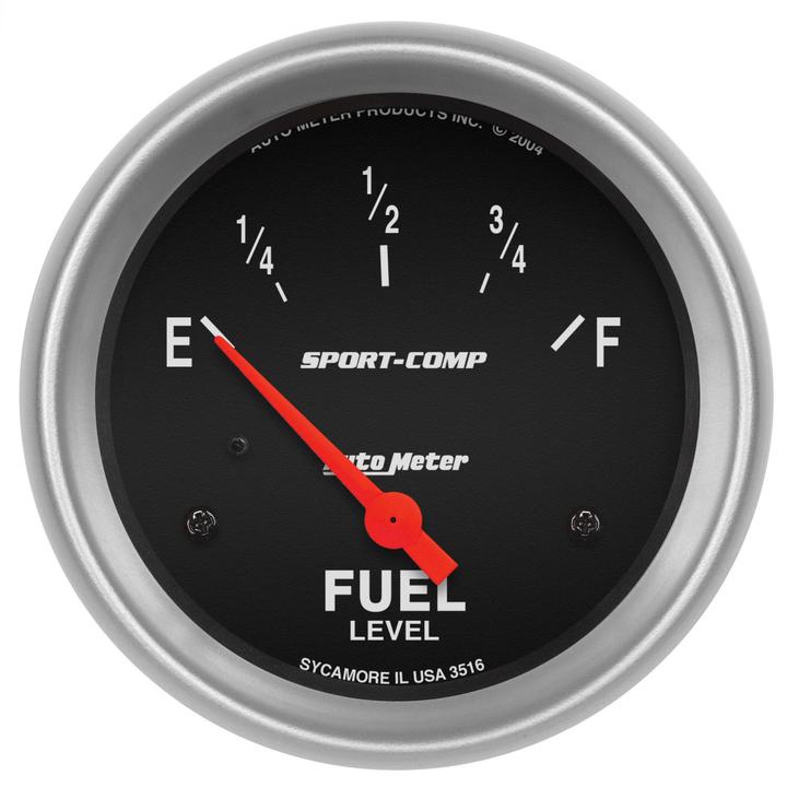 Autometer Sport-Comp 2-5/8in Fuel Level Gauge 240-33 Ohm Short Sweep Electric AU3516
