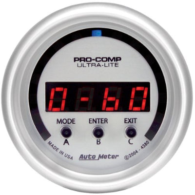 Autometer Ultra-Lite 2-1/16in D-Pic G Meter Gauge LED & Digital Display AU4380