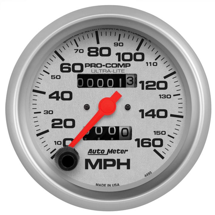 Autometer Ultra-Lite 3-3/8in Speedo Gauge 160MPH Mechanical In Dash AU4493
