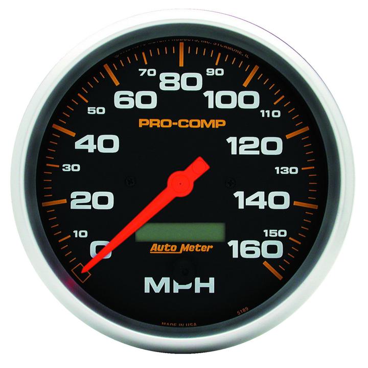 Autometer Pro-Comp 5in Speedo Gauge 160MPH Electric Programmable AU5189