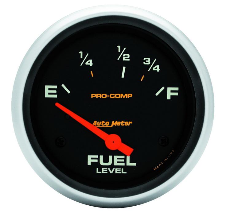 Autometer Pro-Comp 2-5/8in Fuel Level Gauge 73-10 Ohms Short Sweep Electric AU5416