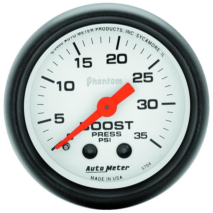 Autometer Phantom 2-1/16in Boost Gauge 0-35PSI Mechanical AU5704