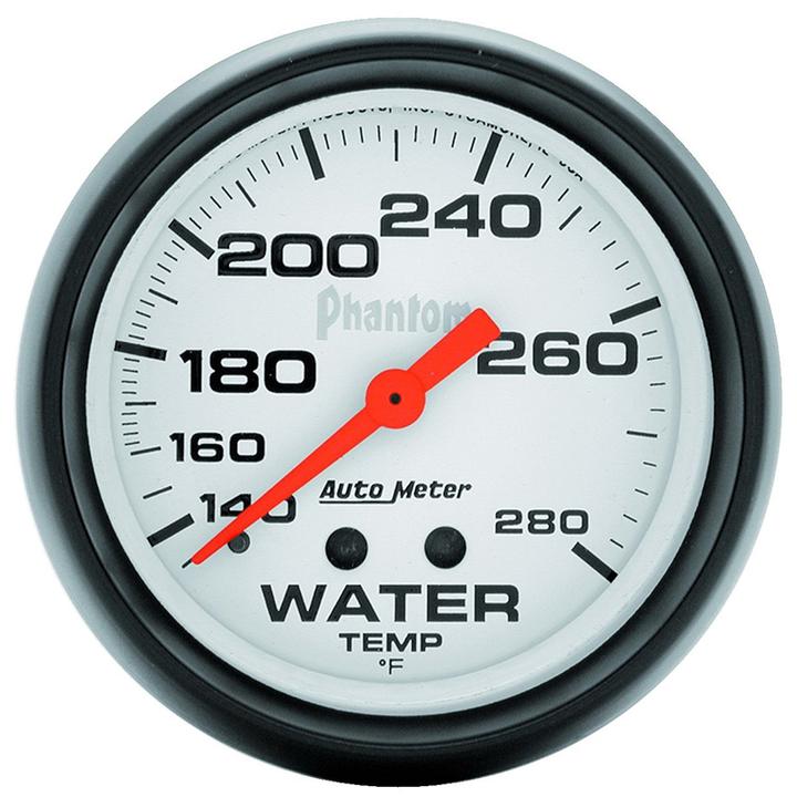 Autometer Phantom 2-5/8in Water Temp Gauge 140-280F Mechanical AU5831