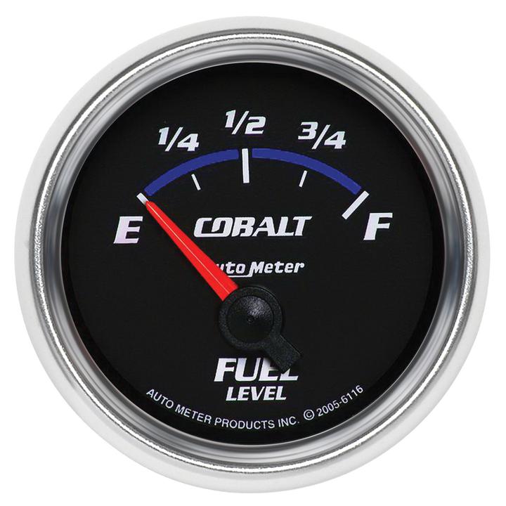 Autometer Cobalt 2-1/16in Fuel Level Gauge 240-33 Ohm Short Sweep Electric AU6116