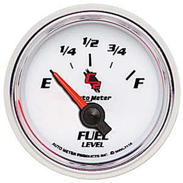 Autometer C2 Series 2-1/16in Fuel Level Gauge 240-33 Ohms Short Sweep Electric AU7116